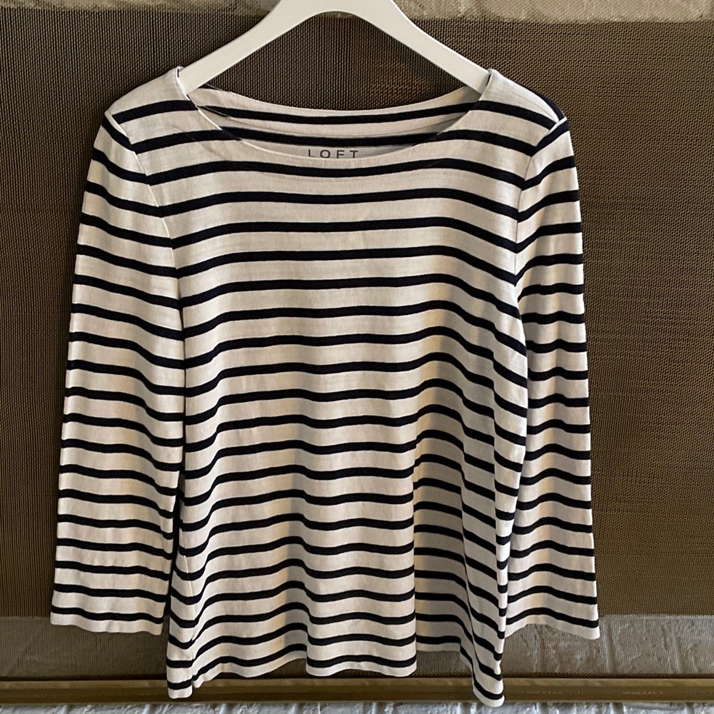 LOFT Classic Striped Long Sleeve Top